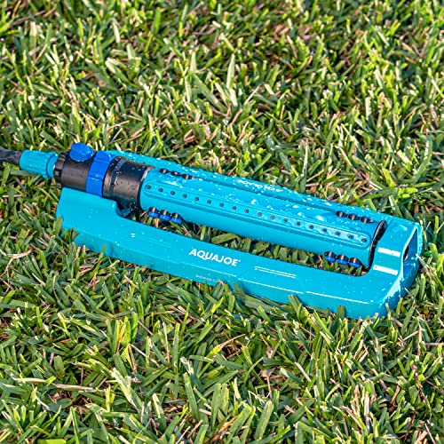 Aqua Joe AJ-OMS20-BRS-P2 Indestructible Metal Base Oscillating Sprinkler, Customizable Coverage, 4973 Sq Ft Max Coverage thumbnail