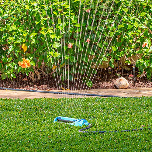 Aqua Joe AJ-OMS20-BRS-P2 Indestructible Metal Base Oscillating Sprinkler, Customizable Coverage, 4973 Sq Ft Max Coverage thumbnail