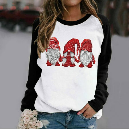 TOKMISA Christmas Fashion Women S Casual Long Sleeve Printed Ladies Sweatshirts Tops Long Sleeve #2518