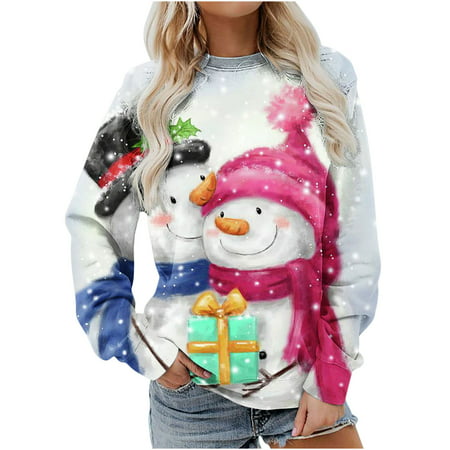 Sentmoom Long Sleeve Vintage Graphic Blouse  Blouses for Women Fashion 2022 Fashion Fitted Tee Tops O-Neck Lightweight Comfy Tunics Tunic Regular Henl