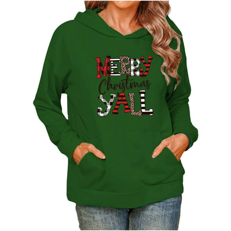 FengLS Merry Christmas Women S Christmas Print Round Neck Long Sleeve Pullover Sweatshirt 10-Ladies Clothes-07A#14838 Womens Cloth MYFMerry Christmas 