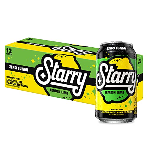 Starry Zero Sugar Lemon Lime Soda Pop  12 Fl Oz  12 Pack Cans