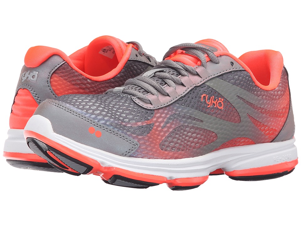 Women's Ryka Devotion Plus 2 Cross Trainer Frost Grey/Cool Mist Grey/Electric Coral