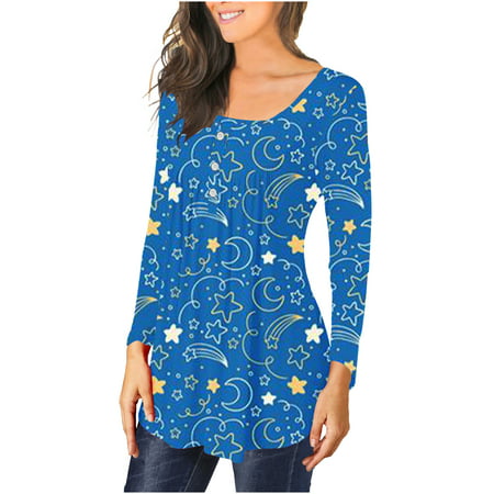 Uscallm Pumpkin Shirts for Women  Fall Womens Clothes Round Neck Rose Skull Print Tee Large 2022 Trendy Dandelion Printed Comfortable Sweater Fall Tre