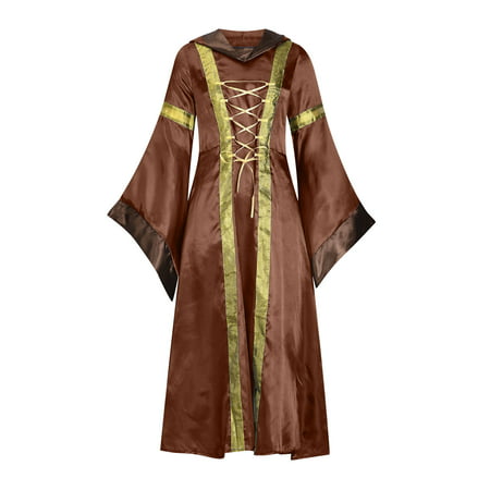 Usupdd Dresses for Women 2089 Women S Vintage Renaissance Victorian-Style Women S Long Sleeve Hooded Dress Usupdd WAA221007-6858