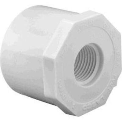 25PK Charlotte Pipe & Found PVC 02108 0700 Reducing Bushing White 1  X 1/2