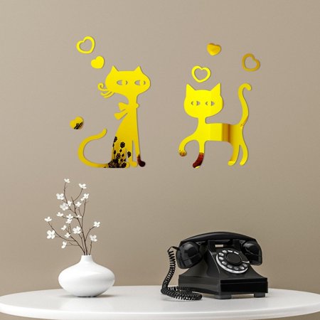 Miximx 3D Diy Cat Shape Acrylic Wall Sticker Modern Stickers Decoration - Gifts Ltz Miximx 3D Diy Cat a-a#9545