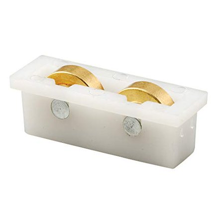 Prime-Line Products G 3119 Sliding Window Roller Assembly  1/2 in.  Brass  FLAT Edge Rollers (Pack of 2) White