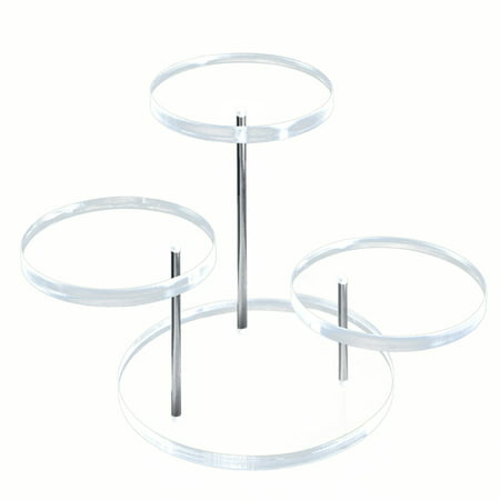 Huoge Display Stand - Perfume Organizer Holder  3 Tier Clear Acrylic Risers Display Stand for Pop Figure  Cupcake  Rings  Earrings  Mini Anime  (Clear