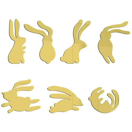 2022 Newest Easter Bunny Mirror Sticker Set Acrylic Wall Sticker Decoration LJ-C#2313 Easter Bunny Mirror
