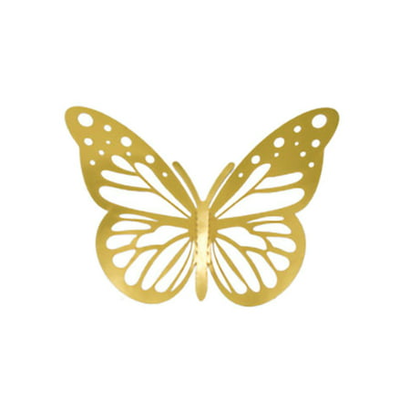MIANHT Metal Hollow Simulation Butterfly Gold and Silver Butterfly Wall Sticker - 2022 Metal Hollow Simulation N-#3535
