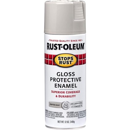 Rust-Oleum 7783830 Gloss Pewter Gray Stops Rust Spray Paint  Enamel  12 Fl. Oz. Aerosol Can Pack of 6