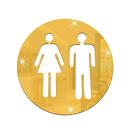 MIANHT Toilet Men S and Women S Mark Decoration Stickers 3D Acrylic Mirror Wall Sticker - 2022 Toilet Men S and L-#1253