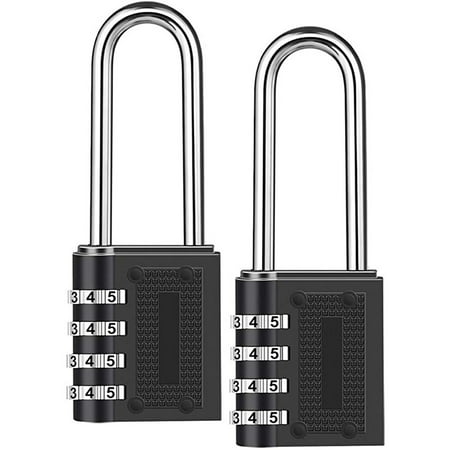 Z#4722，2Pcs Combination Padlock Long Shackle Lock 4 Digit Resettable Combination Lock，P#4722 CX3