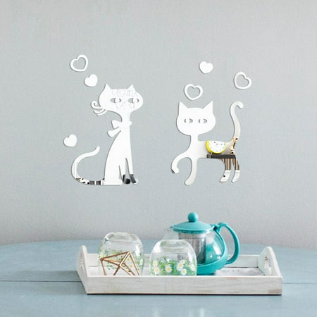 Miximx 3D Diy Cat Shape Acrylic Wall Sticker Modern Stickers Decoration - Gifts Ltz Miximx 3D Diy Cat a-a#9546