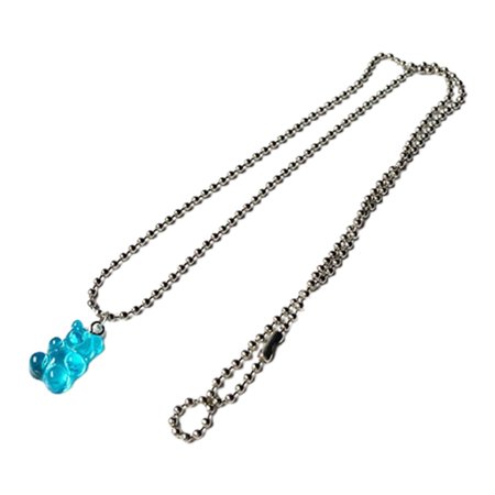 HLGDYJ Gummy Bear Necklace Resin Candy Color Cartoon Pendant Chain for Women Girls Gift