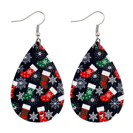 MIANHT Earrings Santa Claus Snowman Christmas Leather Earrings Holiday Ornaments - 2022 FashionEarrings Santa Claus B-#4973