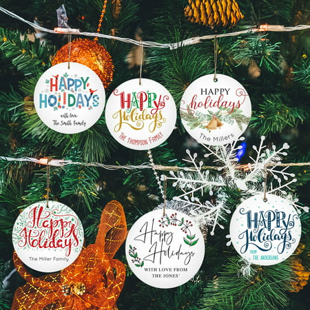 2022 Newest 12pcPersonalized Celebrate Happy Holiday Gift Wooden Pendant Festival Decoration LJ-C#7681 12pcPersonalized Celebrate Happy