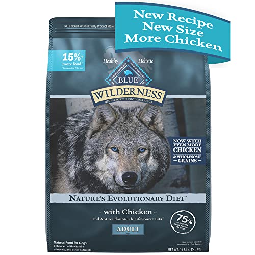 Blue Buffalo Wilderness Natural High-Protein Adult Dog Dry Food  Chicken Recipe  13-lb