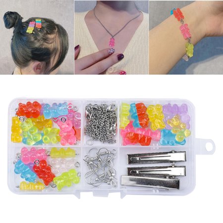 Gummy Bear Charms Hair Pins Handmade Chain for DIY Keychains Jewelry Making