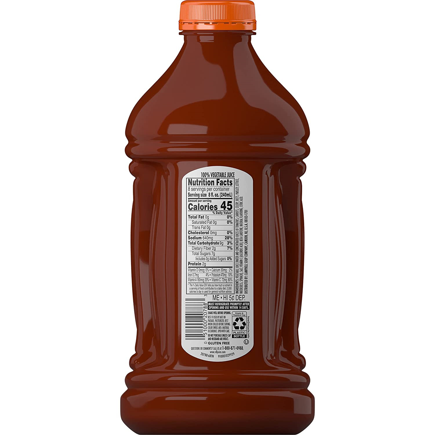 V8 Spicy Hot 100% Vegetable Juice, Vegetable Blend with Tomato Juice, 64 FL OZ 6 thumbnail