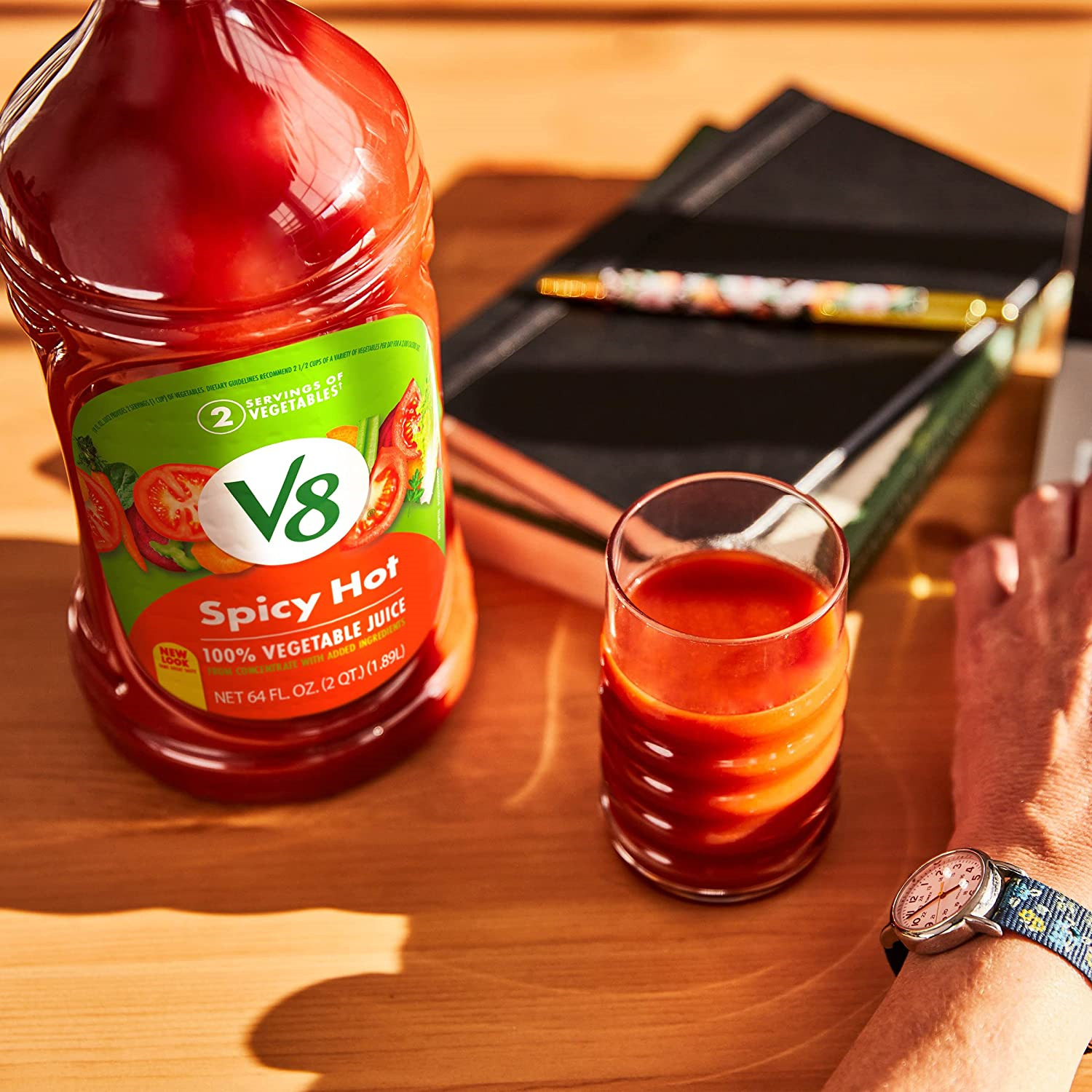 V8 Spicy Hot 100% Vegetable Juice, Vegetable Blend with Tomato Juice, 64 FL OZ 6 thumbnail