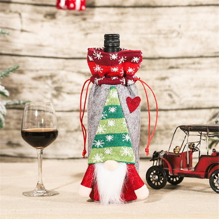 Cartoon Knitted Cloth Goblin Christmas Wine Set Christmas Wine Bottle Set 08HWC15A#31610 2022 the Hot Cartoon Knitted Cloth