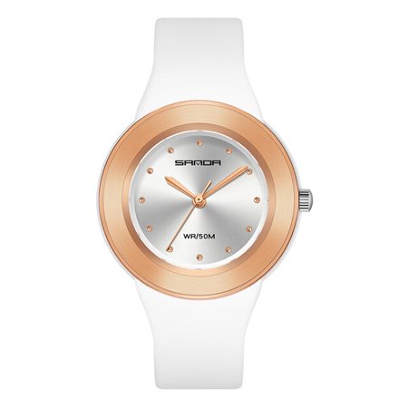 SANDA 2022 New Fashion Women S Watches White Rose Gold Waterproof Quartz Watch Women Casual Wristwatch Relogio Feminino 3119