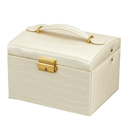 Y#6505，Women S Jewelry Box Storage Box Leather Jewelry Storage Box with Lock Three-Layer Jewelry Box，P#6505 GE2