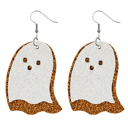 Usupdd Ladies Girl Halloween Faux Leather Pendant Earrings Party Decorations Usupdd WAA220815-7786