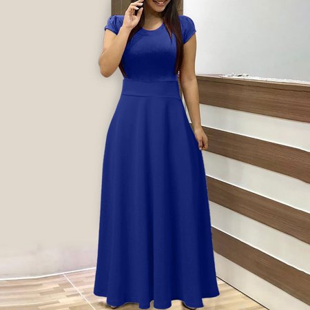 Tokmisa Women S Solid Color Colorful Summer Dress Short Sleeve Dresses Beach Casual Maxi Sundress 2312 Fashion