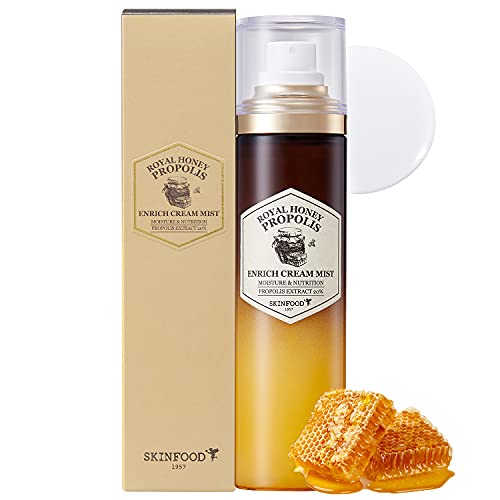 SKINFOOD Royal Honey Propolis Enrich Cream Mist 120ml, Facial Spray Mist with Honey Propolis for Instant Hydration and Moisturization, Face Hydrating