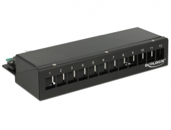 DeLOCK Keystone Desktop Patch Panel - Patch Panel - Jet Black, RAL 9005 - 12 Ports (43339)
