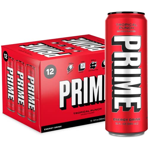 Prime Hydration Energy Drink with 200 Mg. of Caffeine and Electrolytes - Tropical Punch (12 Drinks / 12 Fl. Oz. Each)
