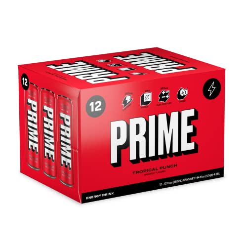 Prime Hydration Energy Drink with 200 Mg. of Caffeine and Electrolytes - Tropical Punch (12 Drinks / 12 Fl. Oz. Each) thumbnail