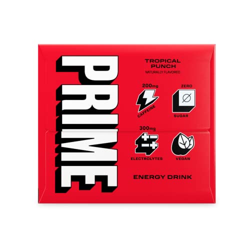 Prime Hydration Energy Drink with 200 Mg. of Caffeine and Electrolytes - Tropical Punch (12 Drinks / 12 Fl. Oz. Each) thumbnail