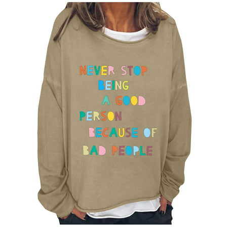 Sentmoom Sweatshirt for Women Trendy  Basic Slim Pullover Top Round Neck Generic Fitted T Shirt Long-Sleeves Dressy Casual Tshirt Comfy Regular Tee To
