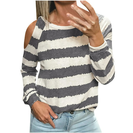 Sentmoom Womens Fall Tops Dressy Casual  Pom Poms Tee Shirt Crewneck Oversized Tee Long-Sleeve Vintage Breathable Tshirt Cute Regular Henley Shirts Ti