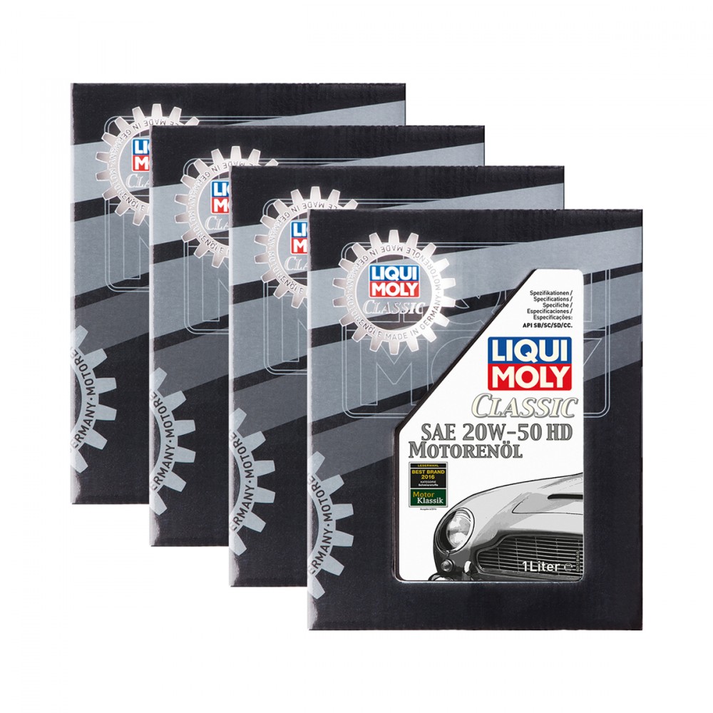 4x Liqui Moly 1128 Classic Motorenöl SAE 20W-50 HD Ab Baujahr 1950 1L