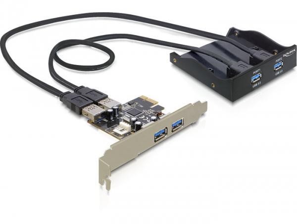 Delock 61893 USB 3.2 1st Gen Controller Card 2+2 Ports for USB and