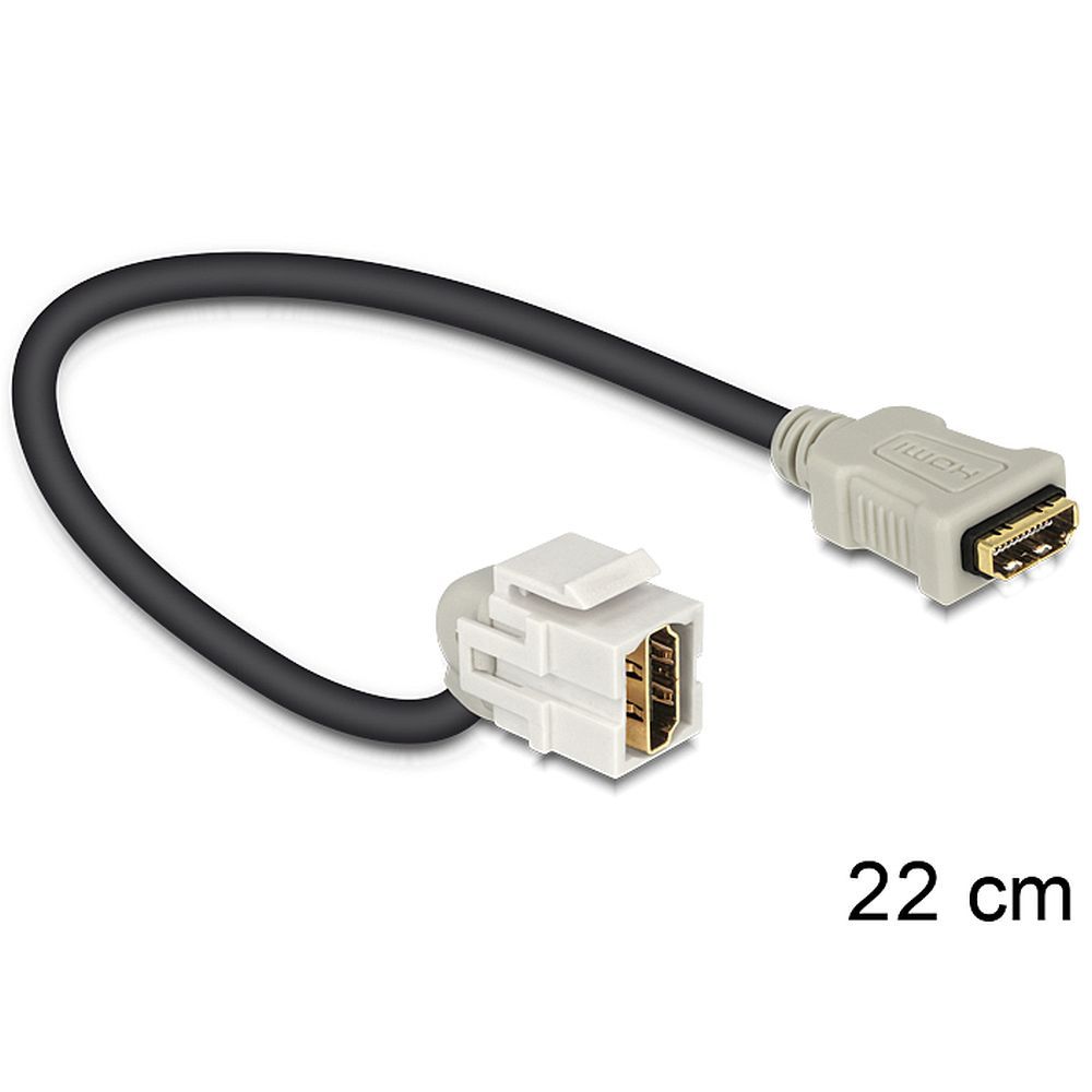 DeLOCK Keystone Module HDMI Female > HDMI Female 110° with Cable - Video- / Audiokabel - HDMI - HDMI, 19-polig (W) - Bis - HDMI, 19-polig (W) - 22 Cm