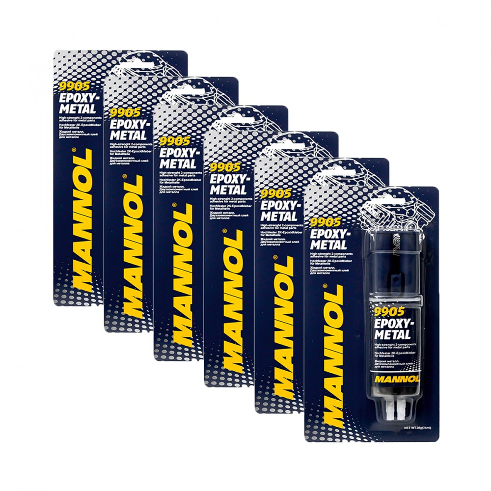 6x Mannol 9905 Epoxy-Metal 2K Metallkleber 2K-Epoxid-Kleber Zwei-Komponenten 30g