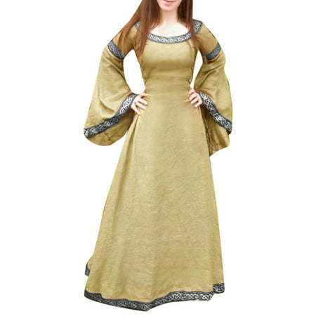 DDgui Womens Fall Dresses Fashion Women Autumn Printing Causal V-Neck Button Long Sleeve Vacation Dress DDgui WCC220920-4397