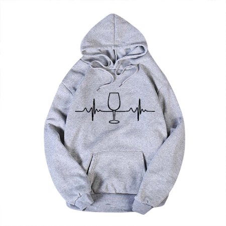 Miximx Women Tops  Women S Fashion Casual Long Sleeve Print Hooded Pocket Sweatshirt Tops Blouse - Women Tops Women S Fashion Casual a-a#35317 Female
