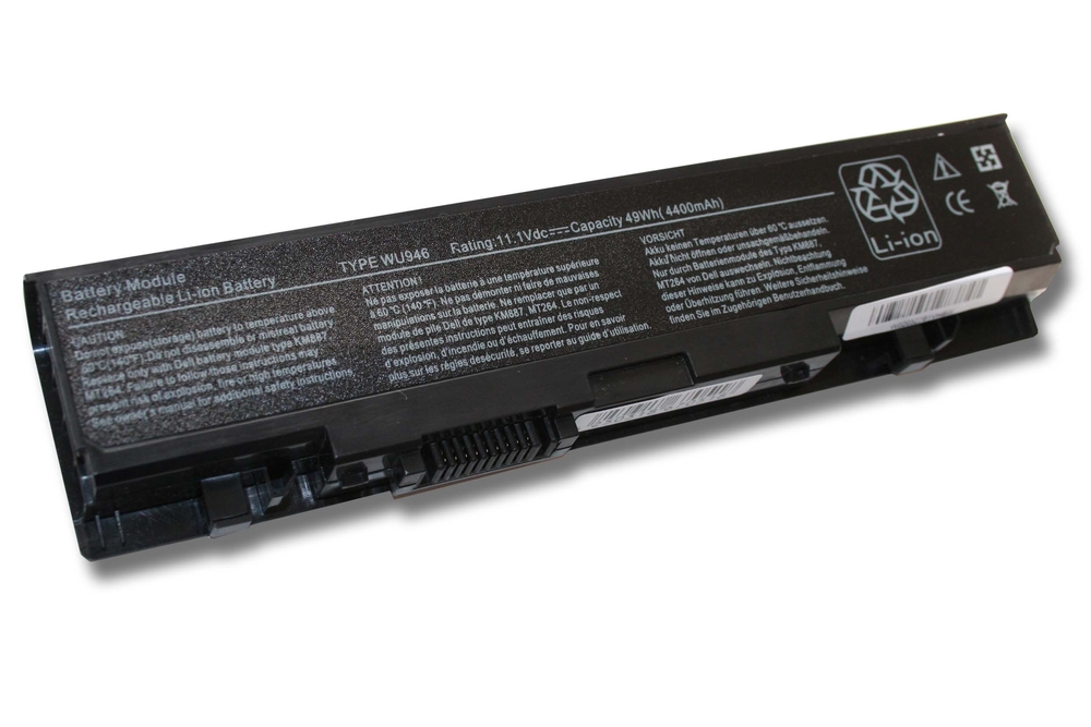 Vhbw Li-Ion Akku 4400mAh (11.1V) in Schwarz Black Passend Für Dell Ersetzt 312-0701, 312-0702, Km95