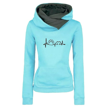 Women Hoodies Clearance Womens Casual Embroidery Long Sleeve Lady Sweatshirt Hooded Pullover Tops Blouse