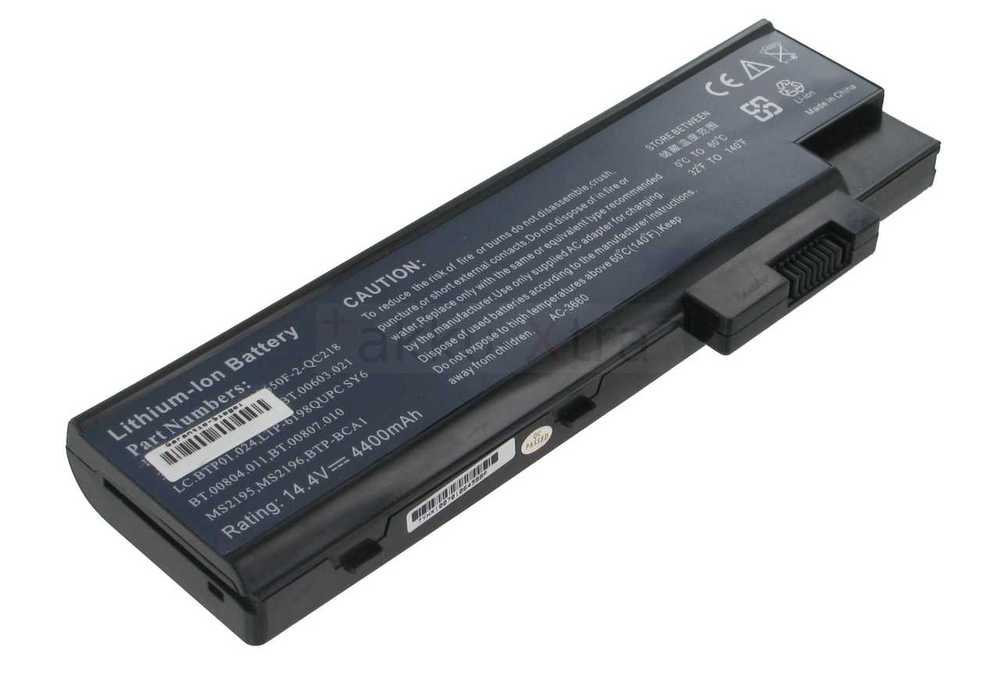 Akku Für Acer Aspire 9303/9303WSMi, Li-Ion, 14,4V 4400mAh