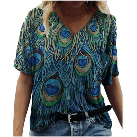 Womens Casual Short Sleeve V Neck Blouse T Shirt Summer Cute Graphic Tees Sexy Workout T-Shirts Tops Ladies Going Out Party Tshirts A531-45988
