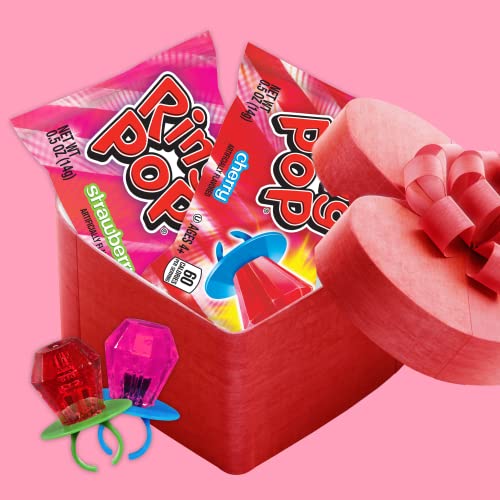 Ring Pop Individually Wrapped Bulk 20 Count Lollipop Valentine's Day Variety Pack – Lollipop Suckers W/ Assorted Fruity Flavors - Fun Candy Valentin thumbnail