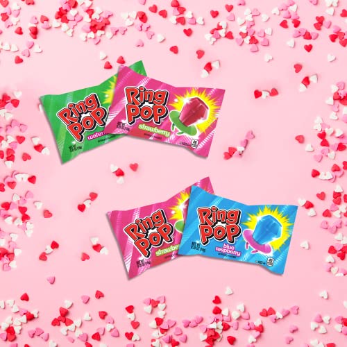 Ring Pop Individually Wrapped Bulk 20 Count Lollipop Valentine's Day Variety Pack – Lollipop Suckers W/ Assorted Fruity Flavors - Fun Candy Valentin thumbnail